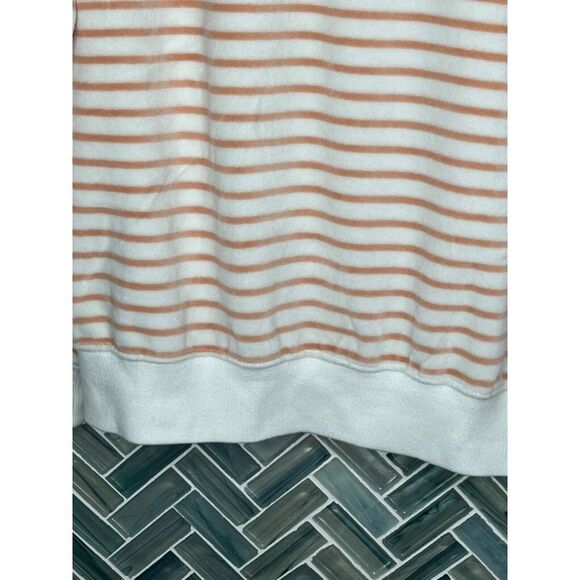 ROXY WOMENS PEACH WHITE STRIPED XS VELOUR PULLOVER HOODIE HOODED SOFT SWEATSHIRT - Picture 7 of 11